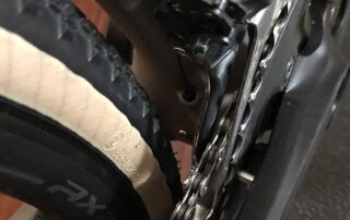 Image of a VeloPigs clean chain on their bike.